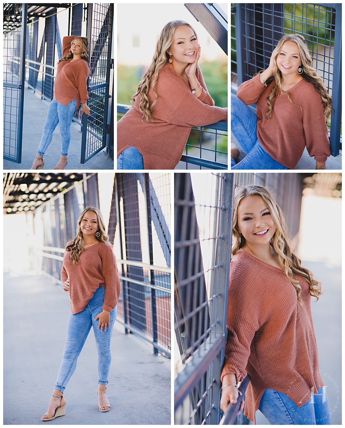 Modern senior portraits | How to style jeans and a knit top for senior portraits, outfit ideas, pose inspiration, the best spot for Tacoma senior portraits | Photographed by the Best Tacoma Senior Photographer Amanda Howse