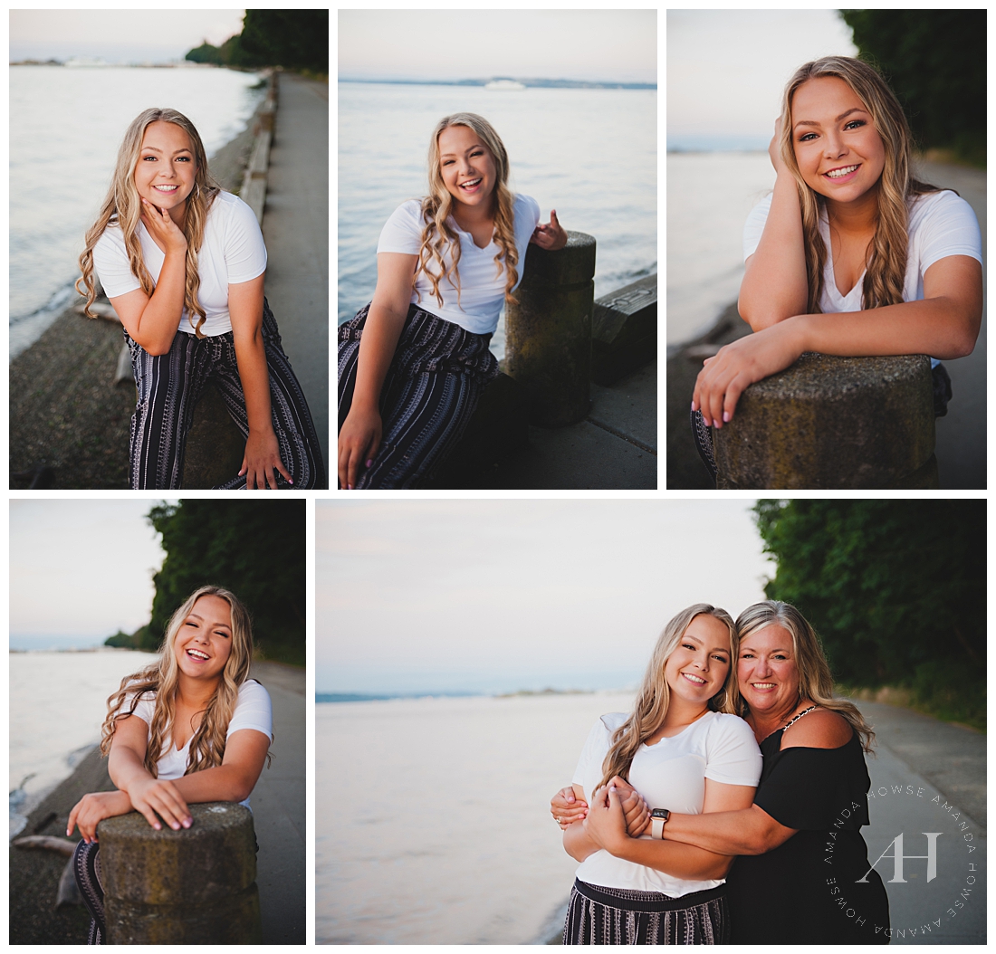 Senior Portraits at Owen Beach | Bring a parent along to your session, and we will capture some beautiful portraits of the two of you together! Head to the blog to learn more | Photographed by the Best Tacoma Senior Photographer Amanda Howse