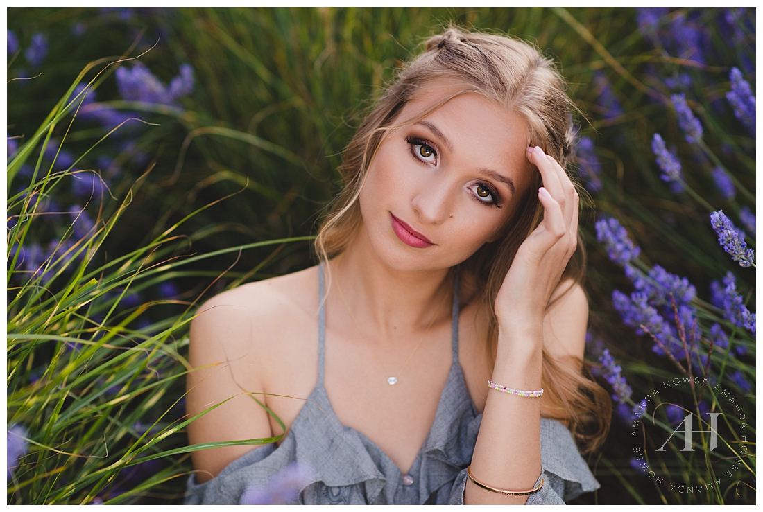 Beautiful Senior Portraits | Portrait of Senior Girl in a Field of Lavender | Photographed by the Best Tacoma Senior Photographer Amanda Howse