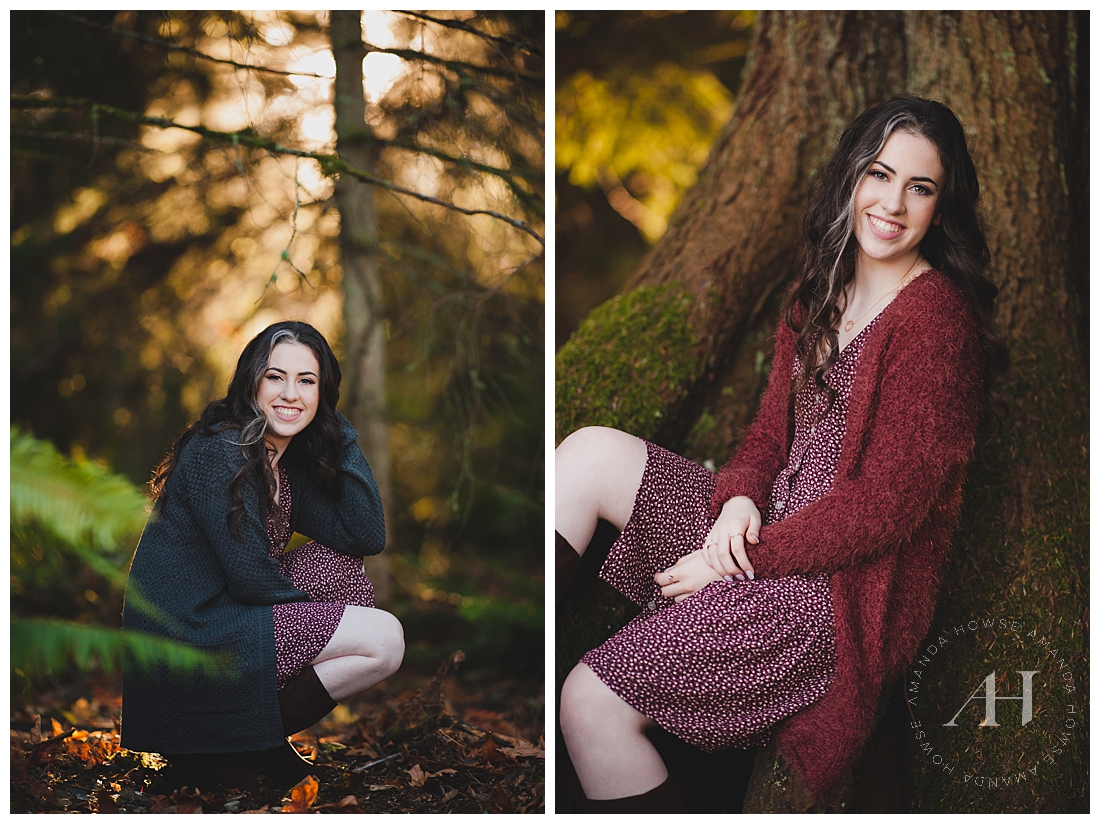 Twilight Inspired Senior Portraits | How to Style a Senior Session in the Woods, Twilight Fans, PNW Portraits, Forest Senior Portraits, Outfit Ideas for Outdoor Senior Portraits | Photographed by the Best Tacoma Senior Portrait Photographer Amanda Howse