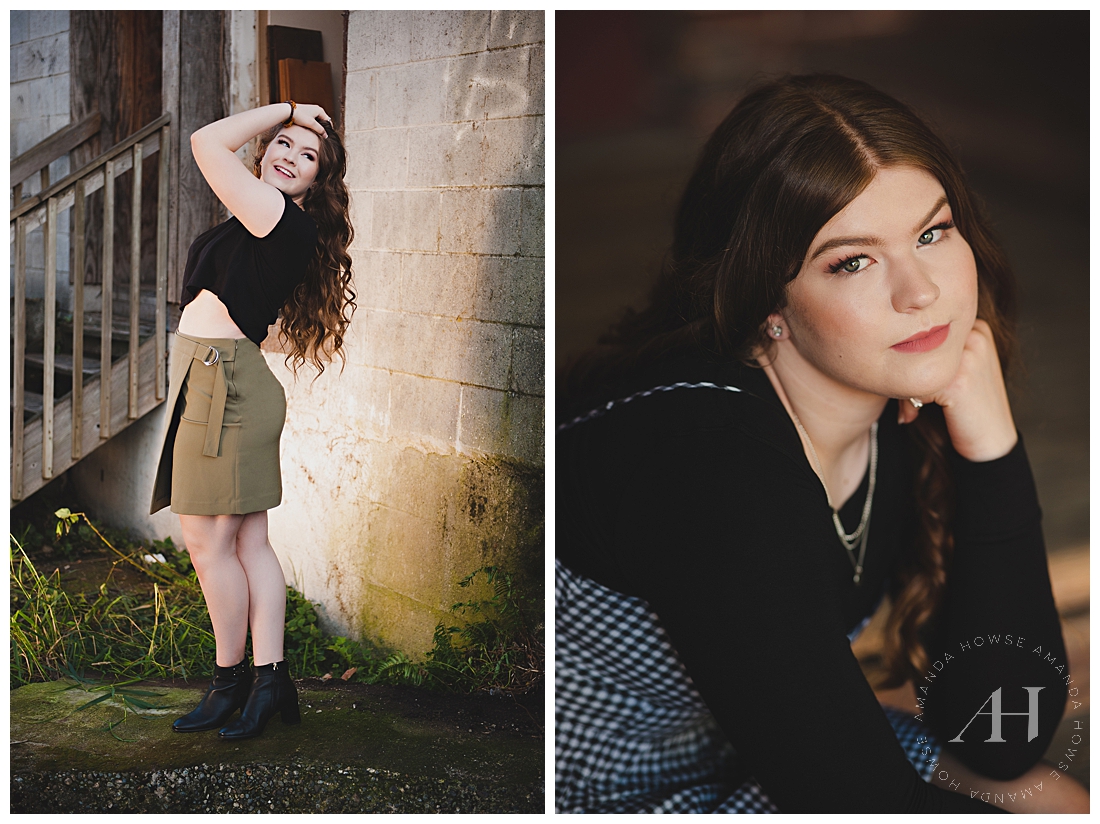 Sunlit Senior Portraits Downtown | How to Pose for Senior Portraits, Outfit Inspiration, Senior Photo Goals | Photographed by the Best Tacoma Senior Photographer Amanda Howse