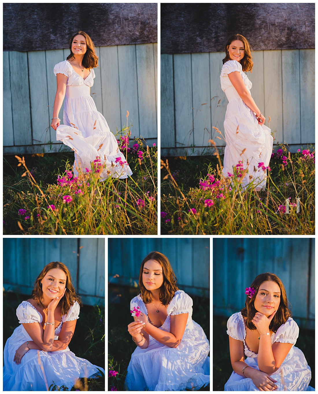 Senior Girl Twirling in White Dress | Pose Ideas for Outdoor Senior Portraits, Cute Outfit Ideas | Amanda Howse Photography | The Best Tacoma Senior Photographer