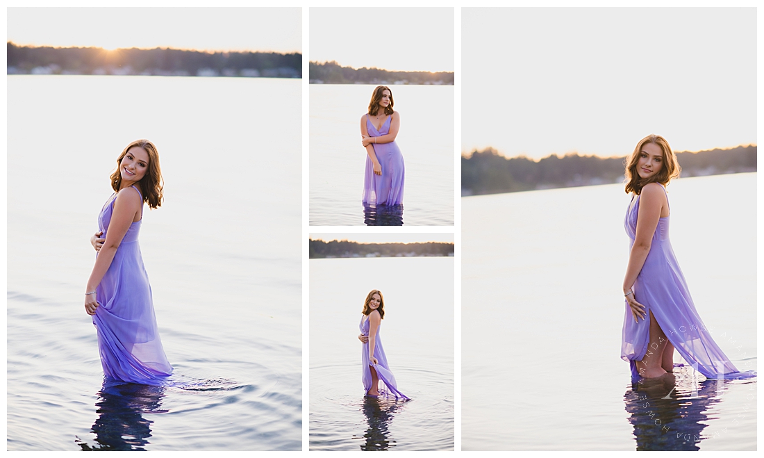 Senior Portraits in the Water | What to Wear to Your Summer Senior Portrait Session, Beach Ideas for Senior Portraits, Dip Your Toes in the Water, Flowy Dress for Senior Portraits | Amanda Howse Photography | The Best Tacoma Senior Photographer