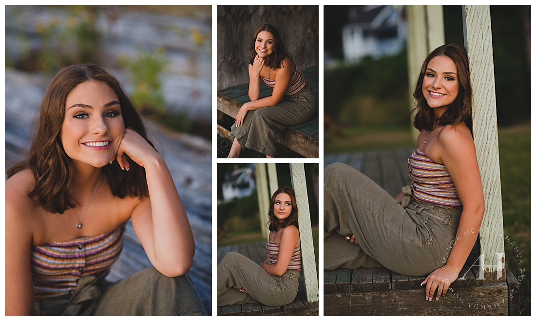 High School Senior Girl in Wide Leg Pants | Trendy Outfit Ideas for Senior Portraits, Pose Ideas for High School Girls, Hair and Makeup Inspo, Professional HMUA for Tacoma Senior Portraits | Amanda Howse Photography | The Best Tacoma Senior Photographer