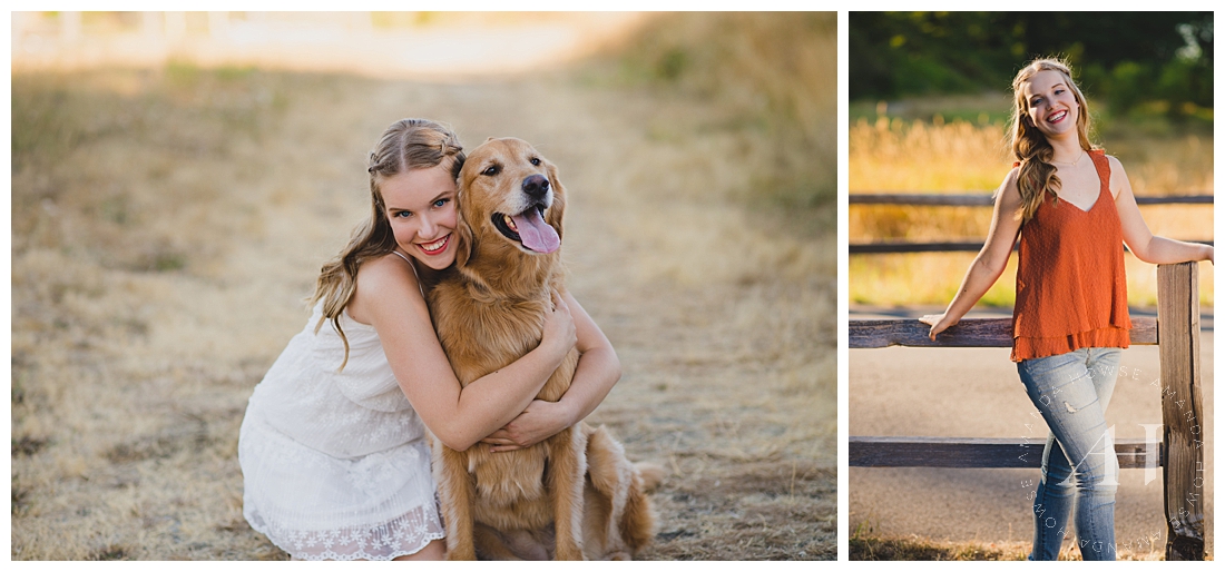 Golden Retriever Senior Portraits | Bring Your Dog to Your Senior Portrait Session | Photographed by the Best Tacoma Senior Portrait Photographer Amanda Howse