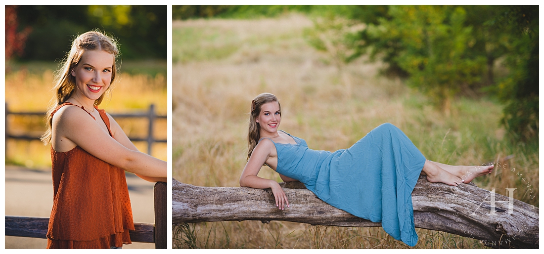 Cute Summer Senior Portraits | Posing Guide for Rustic Outdoor Senior Portrait Locations, Outfit Ideas for Summer, Latest Trends for Seniors | Photographed by the Best Tacoma Senior Portrait Photographer Amanda Howse