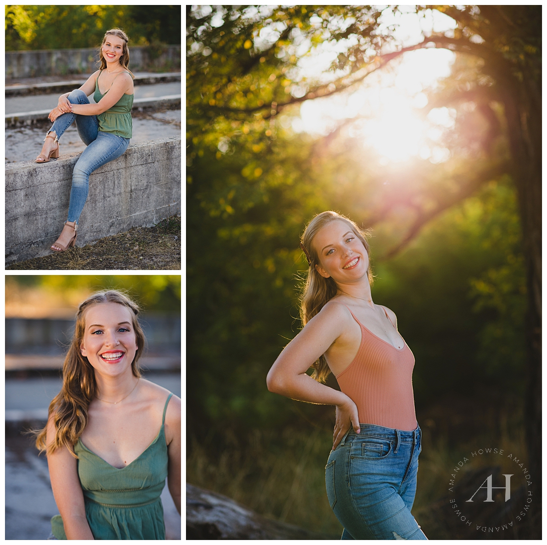 Fort Steilacoom is so versatile for senior portraits! It has the forest, beach, and tall grassy fields. Head to the blog for summer senior portrait inspiration. | Photographed by the Best Tacoma Senior Portrait Photographer Amanda Howse