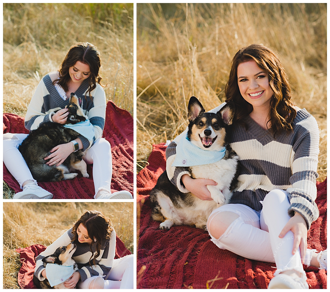Tacoma Senior Portraits with Pets | How to Pose with Your Dog for Senior Portraits, Corgi Portraits, Senior Photos with Your Dog | Amanda Howse Photography | The Best Tacoma Senior Portrait Photographer