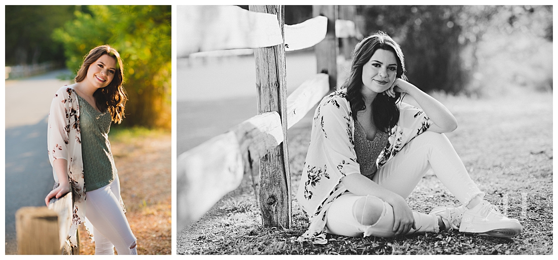 Rustic Senior Portraits at Fort Steilacoom | Senior Portraits in Front of a Fence, Pose Ideas for Senior Girls | Amanda Howse Photography | The Best Tacoma Senior Portrait Photographer