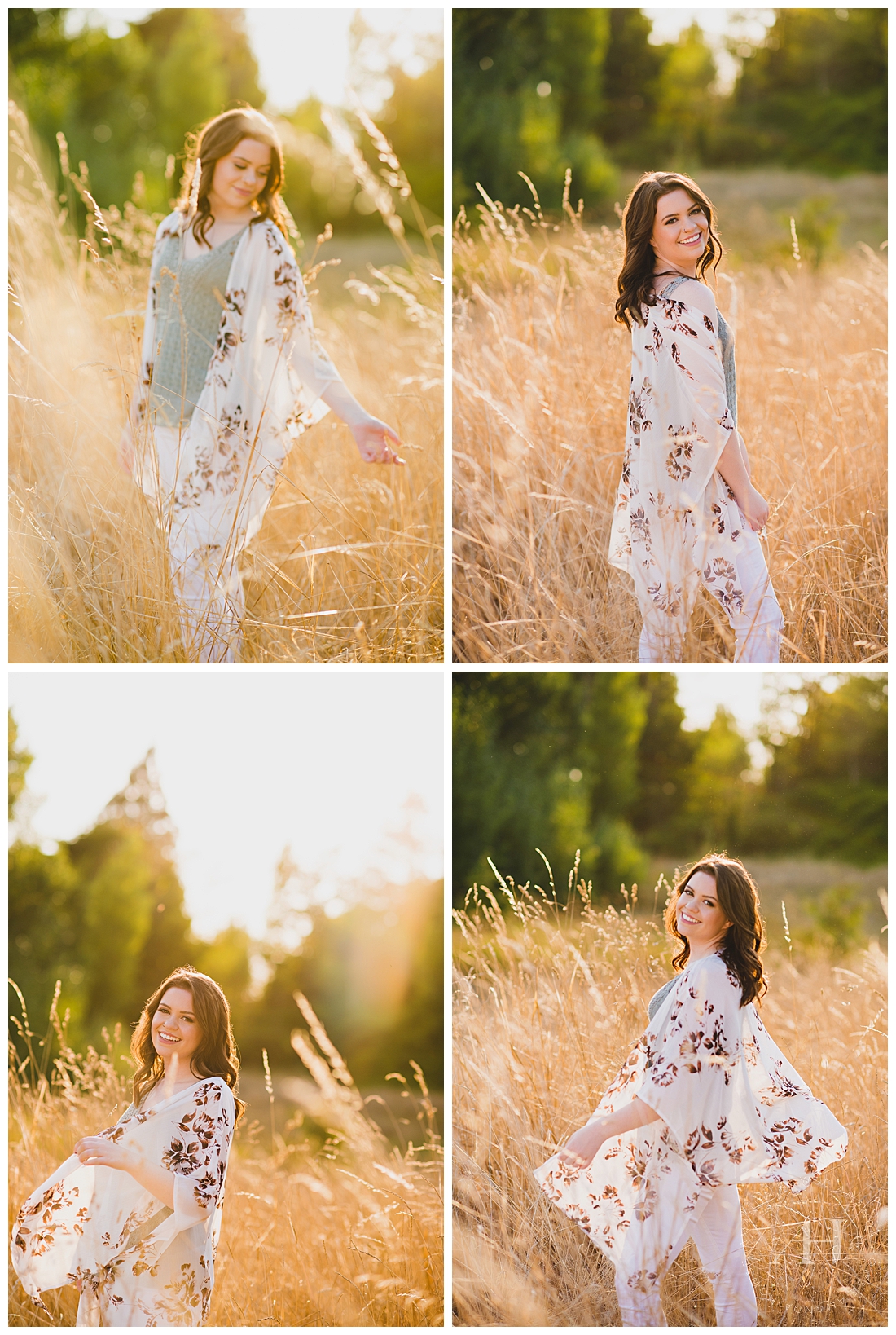 Rustic Senior Portraits in a Grassy Field | Candid Portraits for Seniors, Pose Ideas for Outdoor Senior Portrait Sessions | Amanda Howse Photography | The Best Tacoma Senior Portrait Photographer