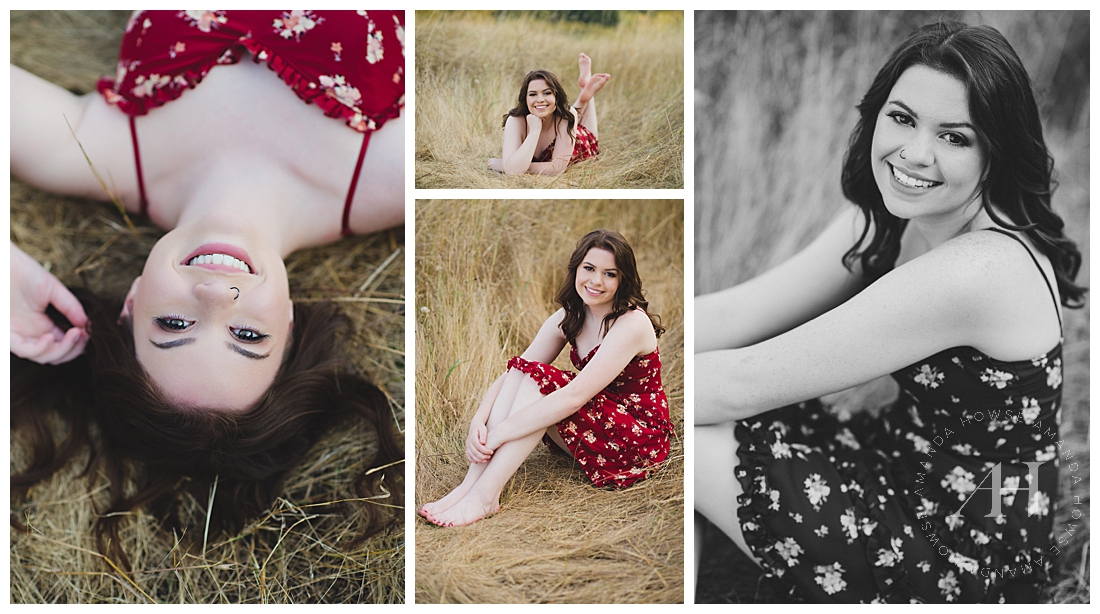Glam Hair and Makeup for Tacoma Senior Portraits | How to Style a Senior Portrait Session with Pets, Fun Outdoor Summer Session at Fort Steilacoom | Amanda Howse Photography | The Best Tacoma Senior Portrait Photographer