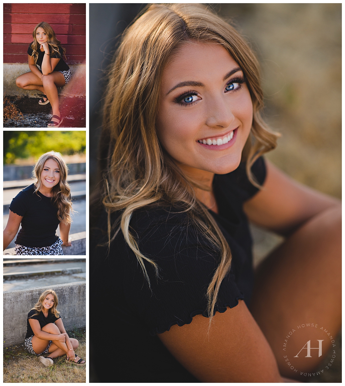 Volleyball Player Senior Portraits | Outdoor Washington Portraits at Fort Steilacoom, Rustic Senior Portraits, How to Dress for Summer Portraits, VSCO Girl, Casual Style | Photographed by the Best Tacoma Senior Photographer Amanda Howse