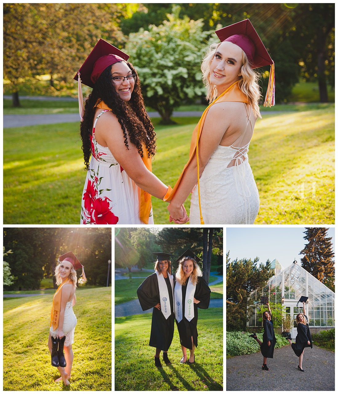 Wright Park Senior Portraits with Your Best Friend | Wear Your Cap and Gown to this Awesome Type of Session | Photographed by the Best Tacoma Senior Portrait Photographer Amanda Howse