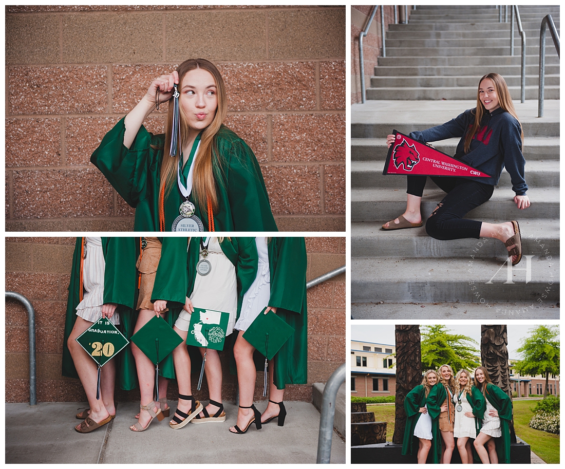 Cute Senior Portraits for Graduation | How to Show Off Your Graduation Outfit | Photographed by the Best Tacoma Senior Portrait Photographer Amanda Howse