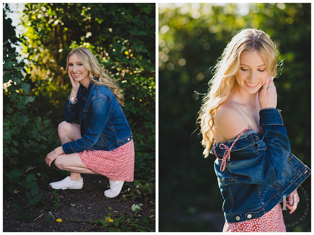What to Wear for Fall Portraits | How to Style a Dress and Sneakers, Hair and Makeup Ideas for High School Seniors | Photographed by Amanda Howse Photography, Tacoma's Best Senior Photographer