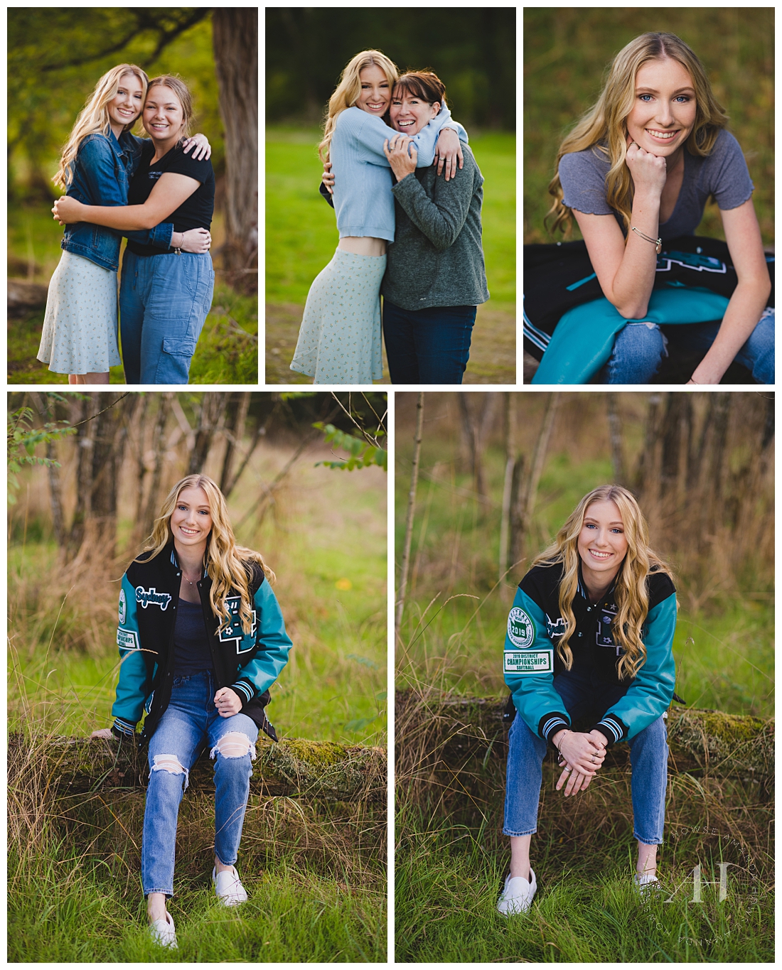 Senior Portraits with Parents and Friends | Senior Portraits with a Letter Jacket, Athletic Senior Portraits | Photographed by Amanda Howse Photography, Tacoma's Best Senior Photographer