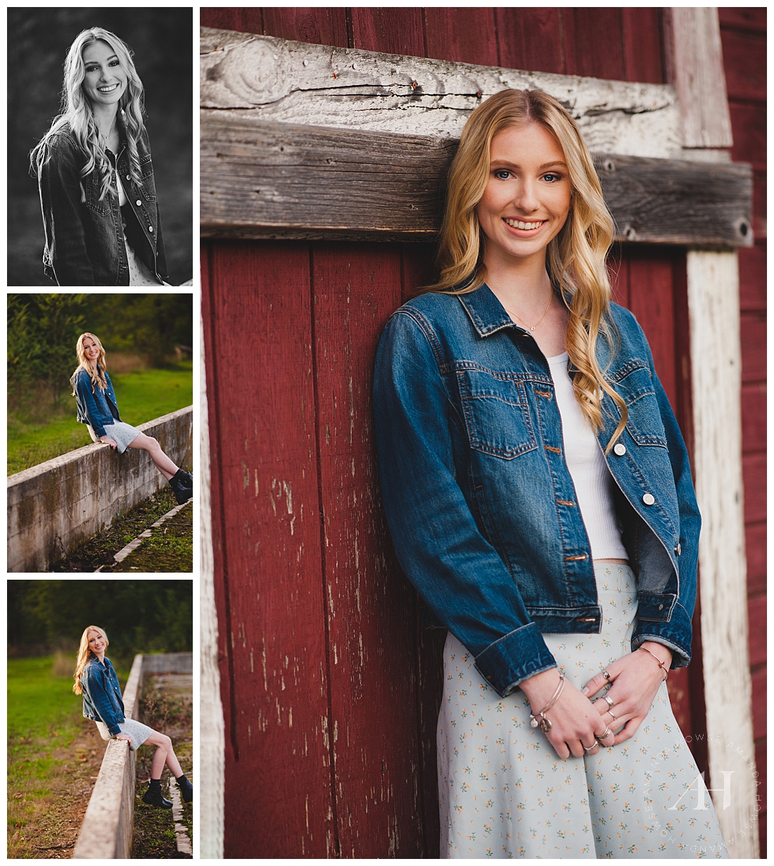 Cute Senior Portraits by a Barn | Fort Steilacoom Portraits, Lakewood Seniors, Pose Ideas for Senior Girls, Casual Outfit Inspiration | Photographed by Amanda Howse Photography, Tacoma's Best Senior Photographer