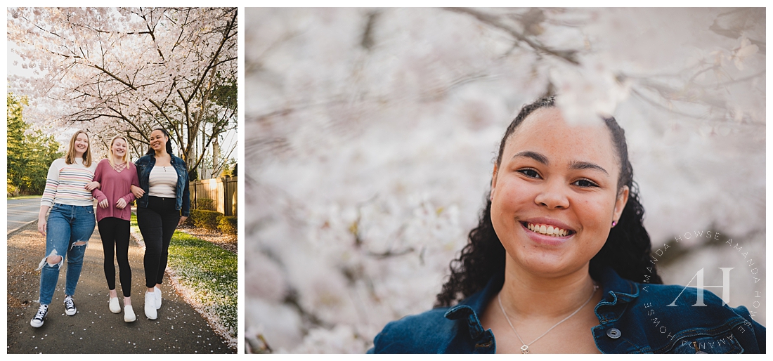 Portraits of High School Seniors with Blossoming Trees | AHP Model Team | Photographed by Tacoma Senior Photographer Amanda Howse