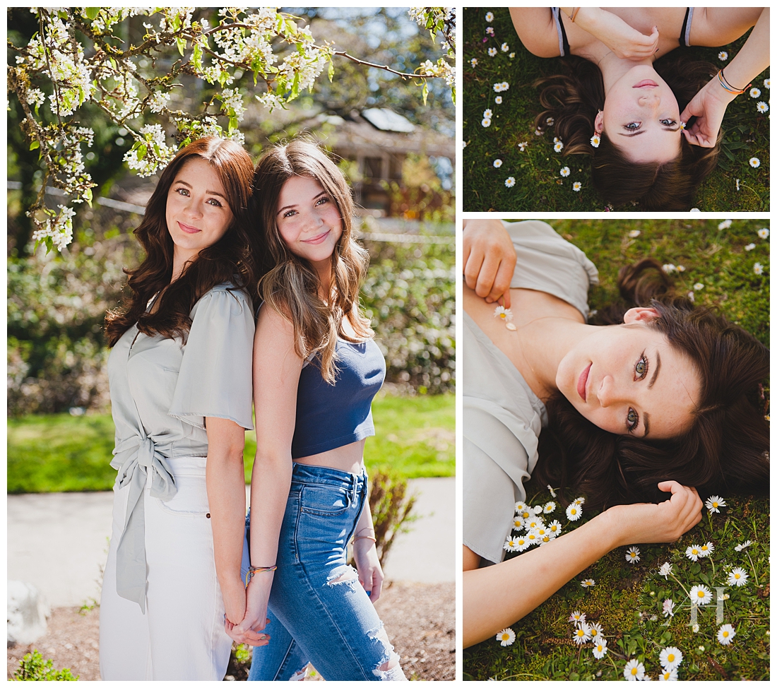 Spring Cherry Tree Portraits with AHP Model Team Girls | Cute Spring Outfits, Hair and Makeup Inspo for Seniors, How to Style a Spring Photoshoot | Photographed by Amanda Howse
