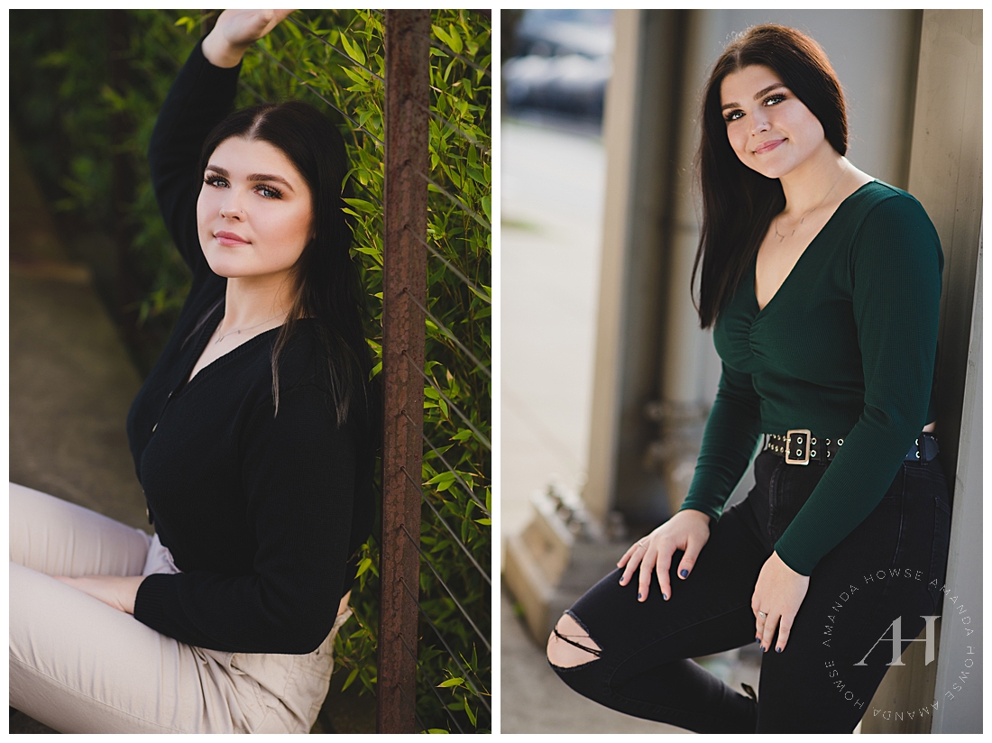 Outfit Ideas for Winter Senior Portraits | Glame Makeup for Winter Session, Pretty Senior Photos | Photographed by Tacoma's Best Senior Portrait Photographer Amanda Howse Photography