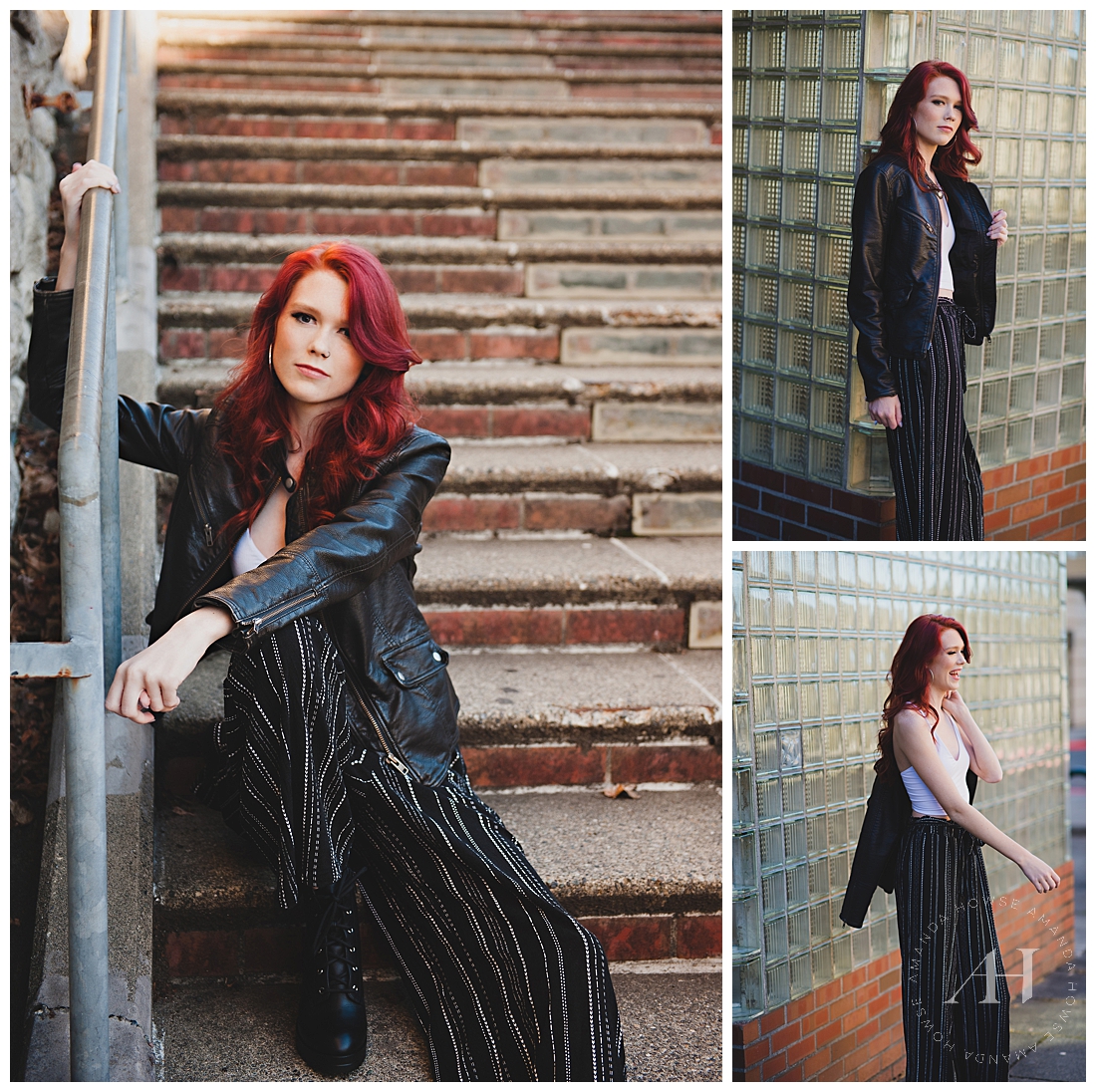 Urban Senior Portraits on Concrete Steps | Edgy, Grunge-Inspired Senior Portraits | Photographed by Tacoma's Best Senior Portrait Photographer Amanda Howse