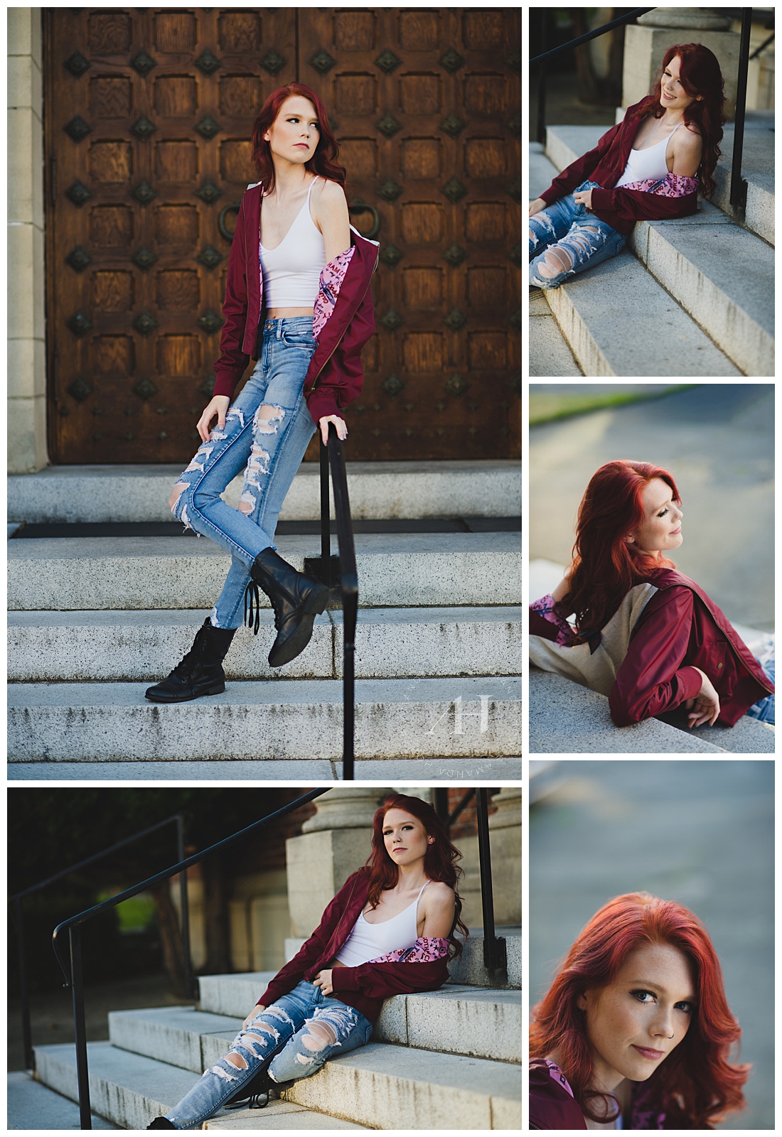 Stadium High School Senior Portraits | How to Style Distressed Jeans, Outfit Inspiration for Edgy Senior Portraits | Photographed by Tacoma's Best Senior Portrait Photographer Amanda Howse