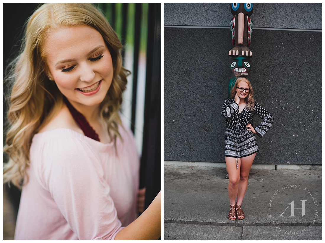 Cute Tukwila Senior Portraits | How to Style Casual Outfits, Senior Portraits in Tukwila, Pose Ideas for Senior Girls | Photographed by the Best Tacoma Senior Portrait Photographer Amanda Howse Photography 