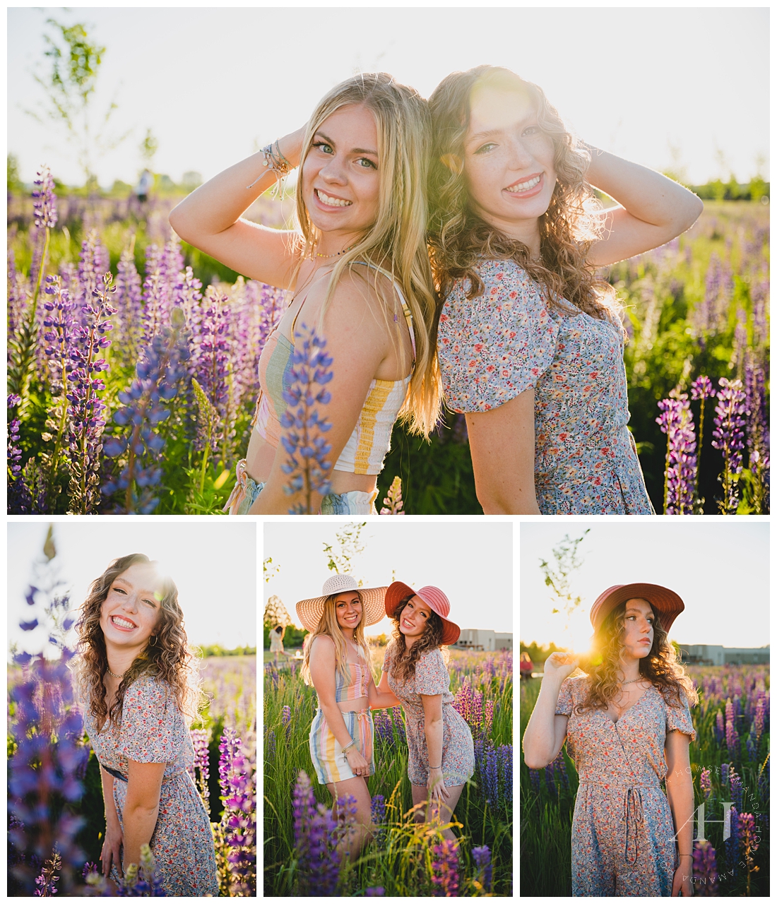 Sunny Portraits in a Field of Flowers | Cute Hats and Accessories for Summer Senior Portraits, How to Style Outdoor Portrait Sessions, Hair and Makeup Ideas for High School Seniors | Photographed by Tacoma Senior Photographer Amanda Howse