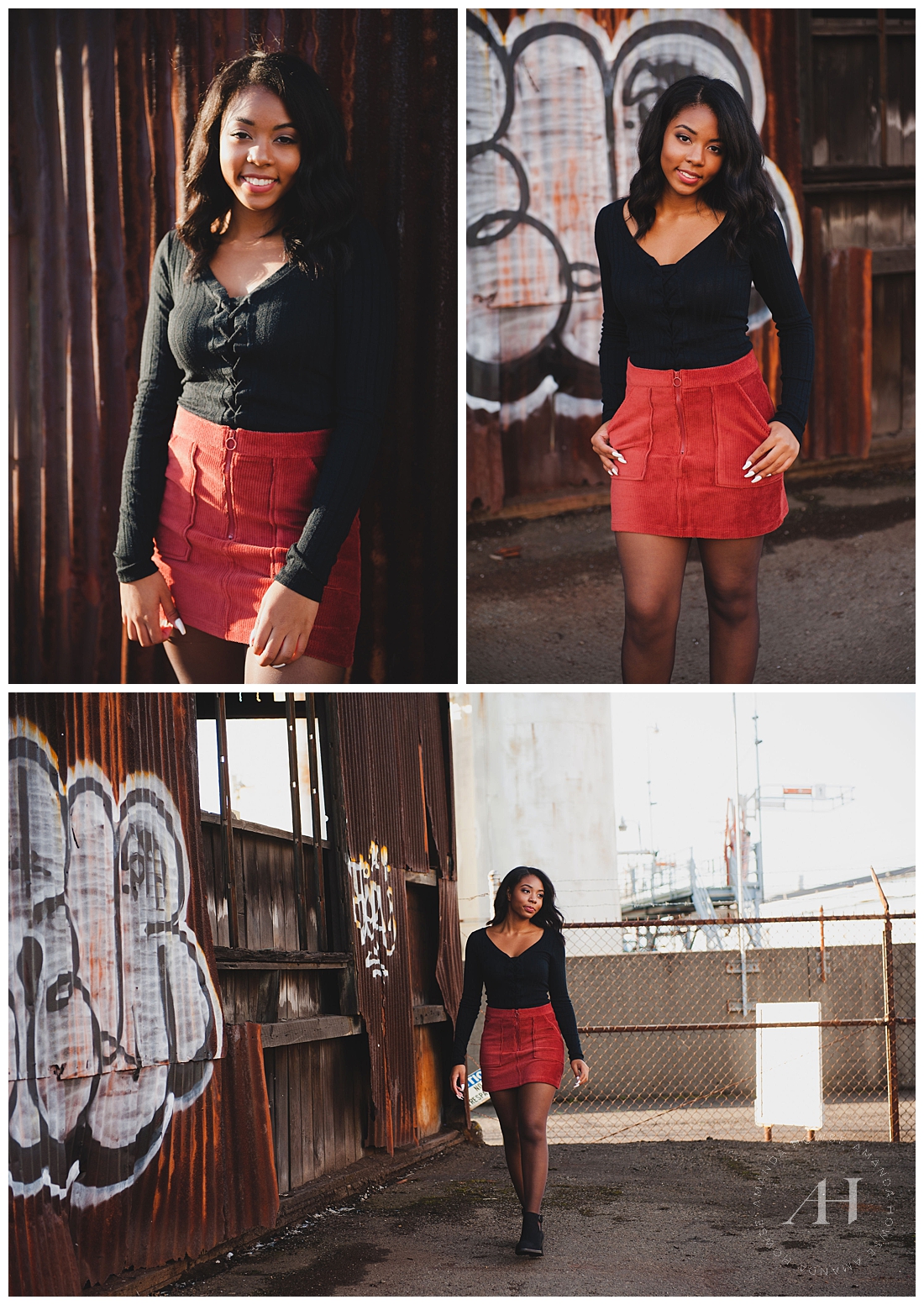 Urban Senior Portraits with Graffiti | Modern Outfits for Senior Portraits | Photographed by Tacoma Senior Photographer Amanda Howse Photography