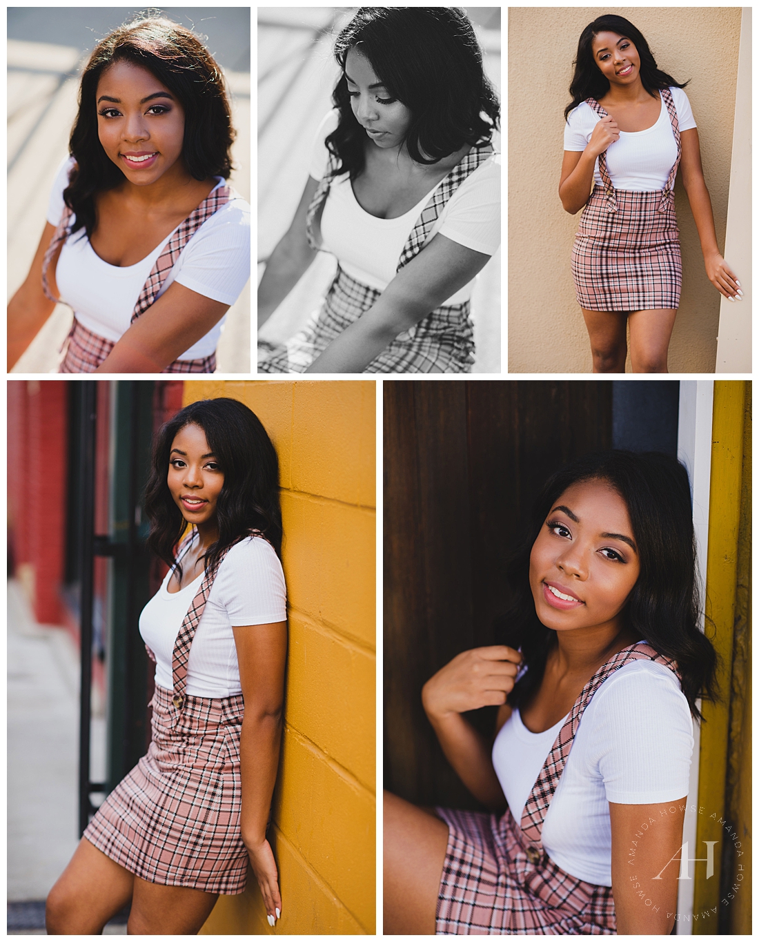 1990s Fashion for Senior Portraits | How to Style a Fitted T and Plaid Jumper | Photographed by Tacoma Senior Photographer Amanda Howse Photography
