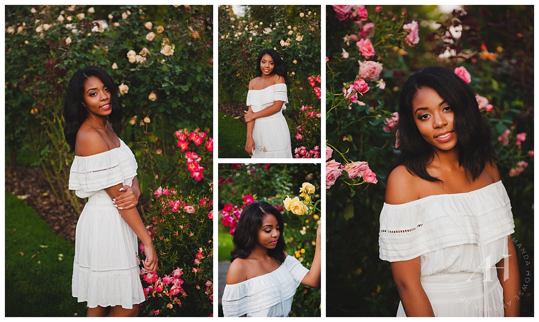 How to Style a White Dress for Senior Portrait | Outfit, Hair, and Makeup Inspiration for Senior Portraits | Photographed by Tacoma Senior Photographer Amanda Howse Photography