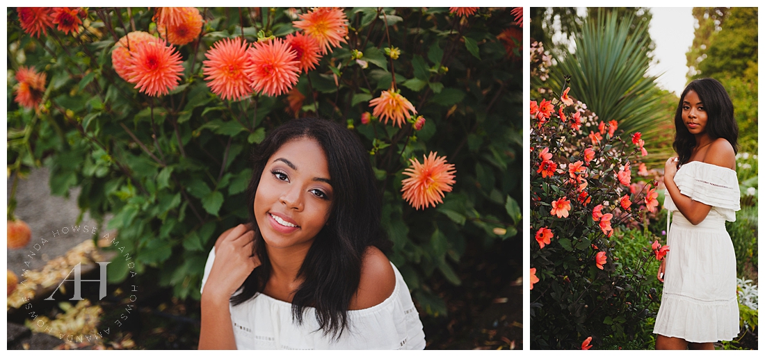 Outdoor Tacoma Senior Portraits | Pose Ideas for Rose Garden Portrait Sessions | Photographed by Tacoma Senior Photographer Amanda Howse Photography