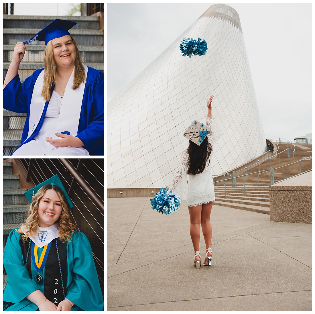 Teens in Cap and Gowns for Graduation | Tacoma Museum of Glass Graduation Portraits | Photographed by Tacoma Senior Photographer Amanda Howse | Teen Wise Guest Blog Post