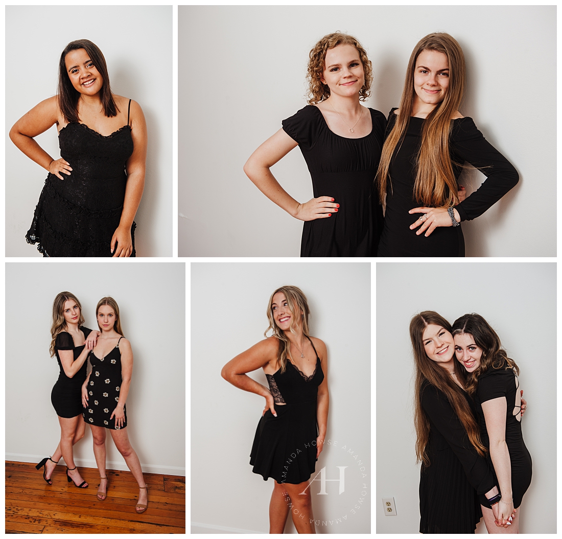 Cute Portraits with Little Black Dresses | Studio 253 | Photographed by the Best Tacoma Senior Photographer Amanda Howse