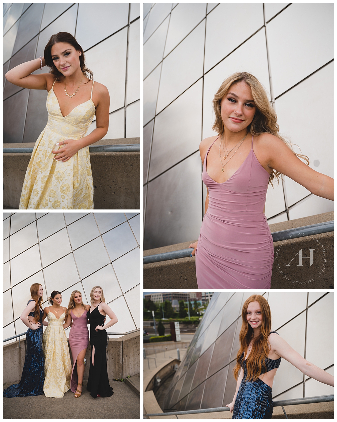 Glam Senior Portraits with Modern Architecture | How to Style Your Prom Dress for Portraits | Photographed by the Best Tacoma Senior Photographer Amanda Howse
