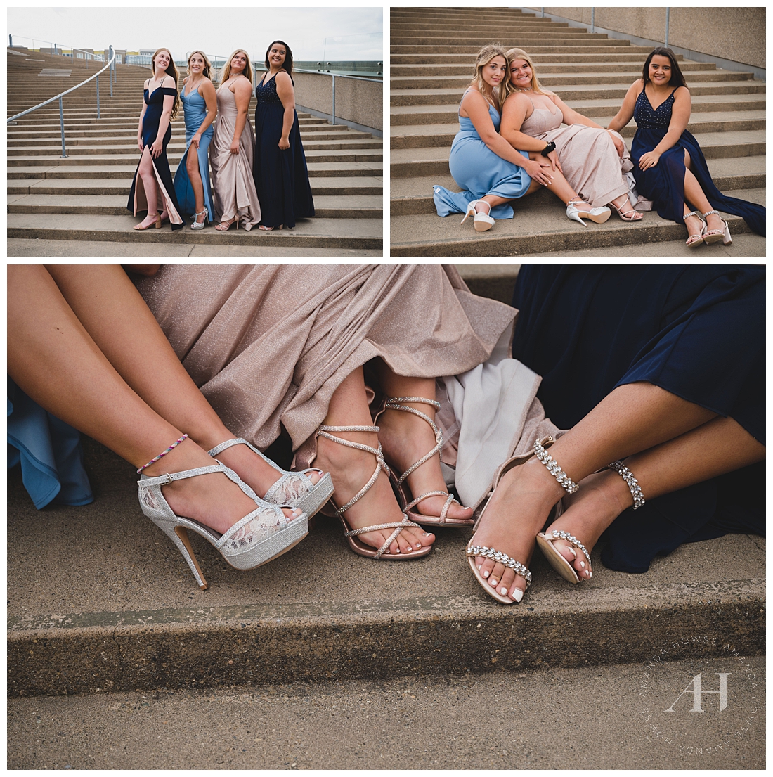 Cute Prom Portraits on the Steps of the Tacoma Museum of Glass | Memorable Prom Portraits | Photographed by the Best Tacoma Senior Photographer Amanda Howse