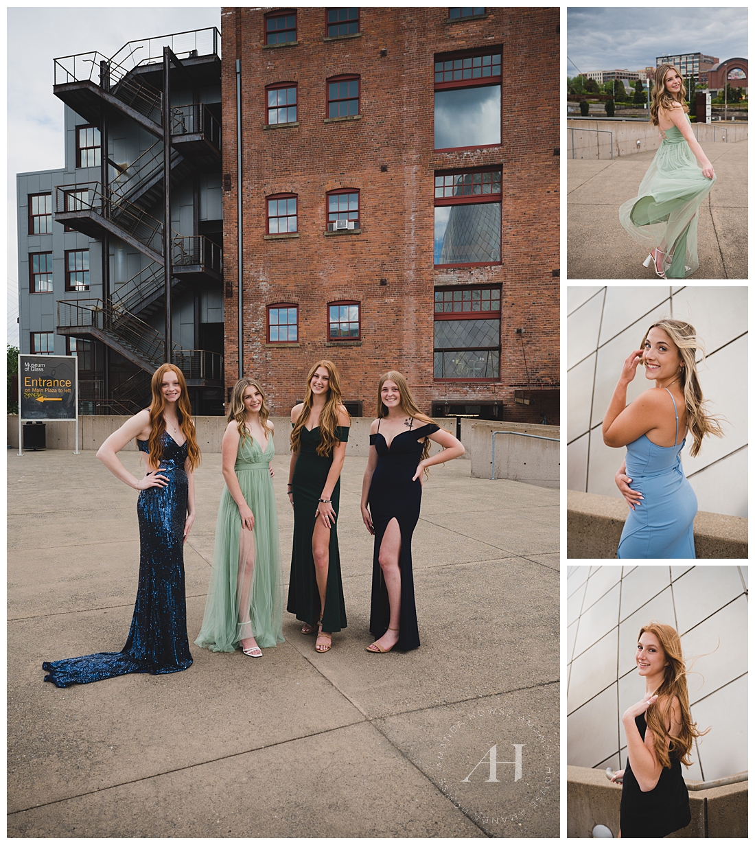 AHP Class of 2021 Prom Portraits | Tacoma Museum of Glass | Photographed by the Best Tacoma Senior Photographer Amanda Howse