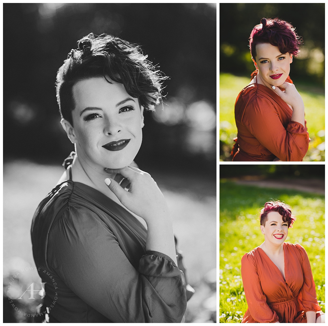 Modern Senior Portraits with a Pixie Cut | How to Style Hair and Makeup for Outdoor Senior Portraits | Photographed by the Best Tacoma Senior Photographer Amanda Howse Photography