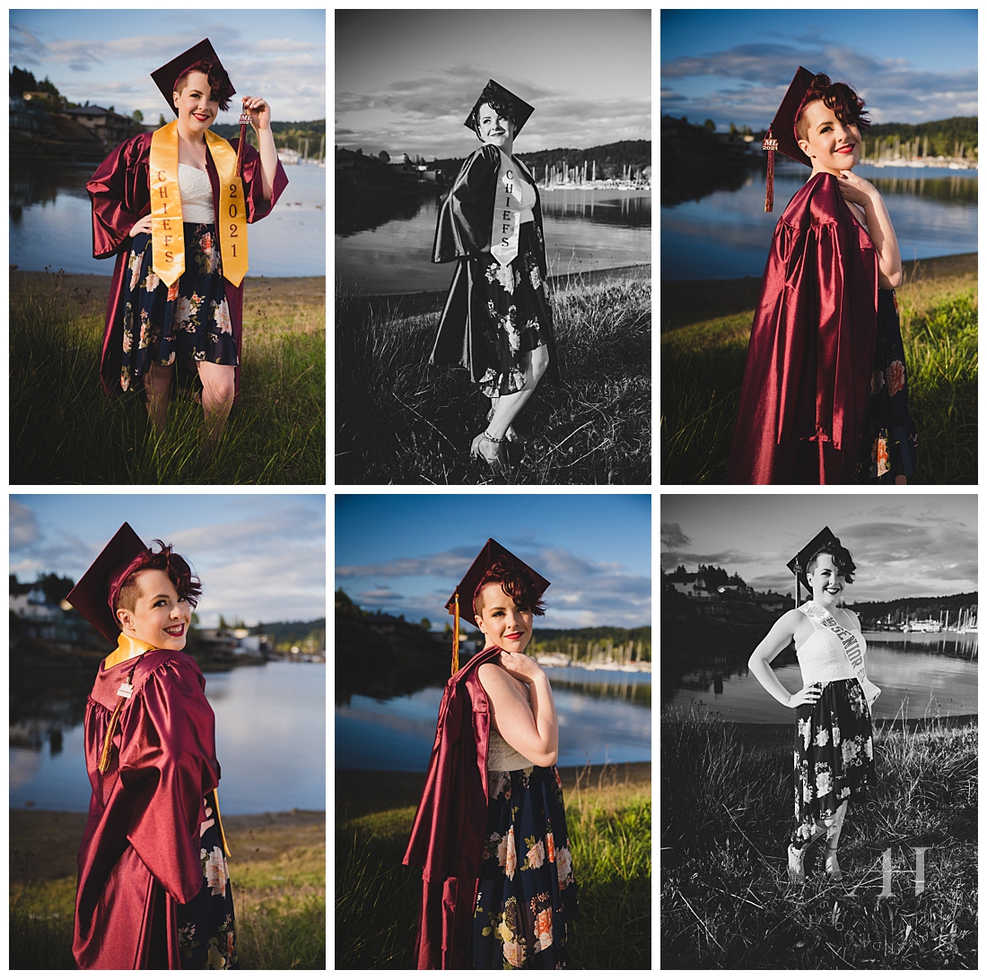 Cap and Gown Senior Portraits | What to Wear with Your Cap and Gown | Photographed by the Best Tacoma Senior Photographer Amanda Howse Photography