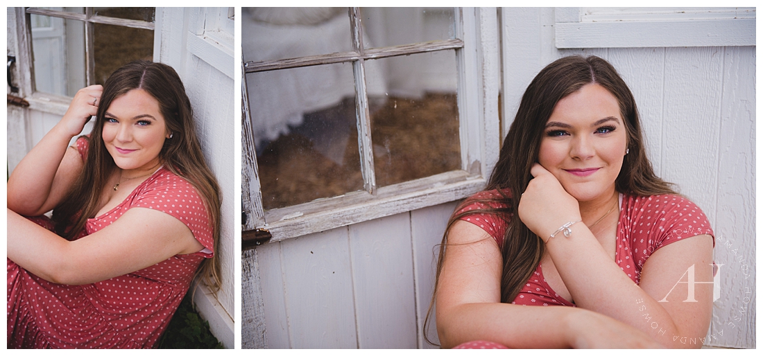 Rustic Summer Portraits in July | Floral Dress for Senior Portraits, Summer Hair and Makeup Ideas, How to Stay Cool for Summer Portraits | Photographed by the Best Tacoma Senior Photographer Amanda Howse Photography