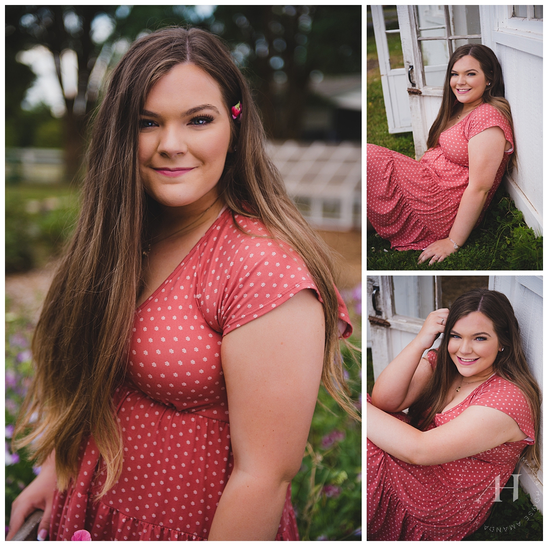 Outdoor Senior Portraits in Tacoma | Long Hair Ideas for Senior Portraits, How to Accessorize for Senior Portraits, Summer Outfit Ideas, Makeup Inspiration for Seniors | Photographed by the Best Tacoma Senior Photographer Amanda Howse Photography