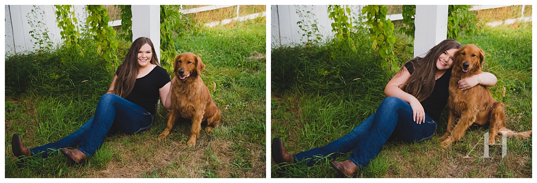How to Pose with Your Dog for Portraits | Senior Portraits with a Dog, Golden Retriever Portraits | Photographed by the Best Tacoma Senior Photographer Amanda Howse Photography