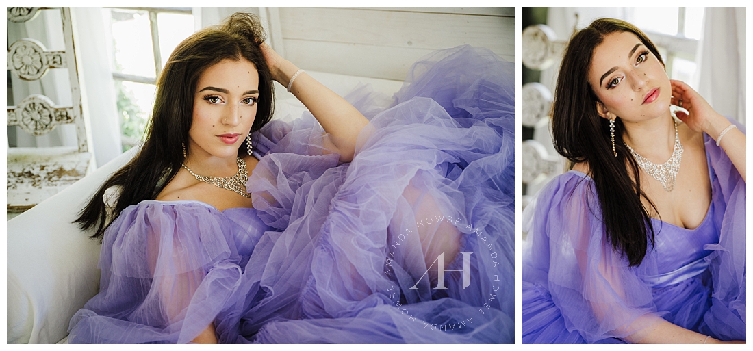 Tulle Ballgown with Fun Accessories | Glam Photoshoot, Model Ideas, Portrait Inspiration | Photographed by the Best Tacoma Senior Photographer Amanda Howse