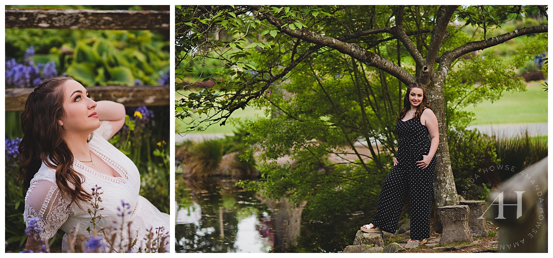 Spring Senior Portraits with Flowers and Greenery | Point Defiance Garden, Best Locations for Tacoma Senior Portraits | Photographed by the Best Tacoma Senior Photographer Amanda Howse Photography