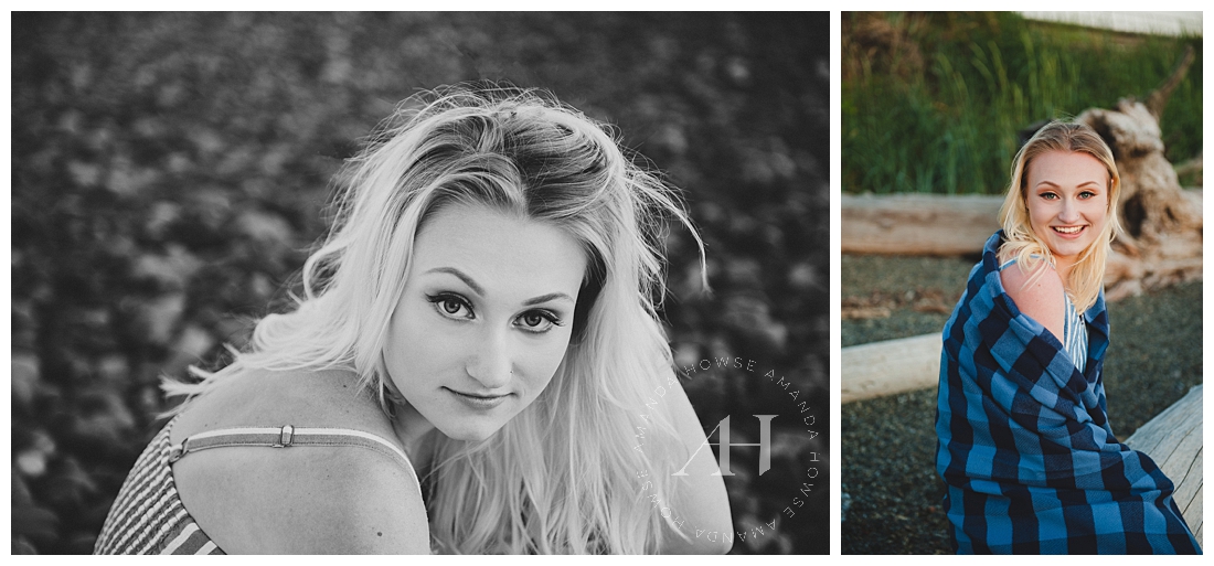 Cute Senior Portraits Near Tacoma | Pose Ideas for Senior Portraits, How to Style a Sunset Portrait Session | Photographed by the Best Tacoma Senior Portrait Photographer Amanda Howse Photography