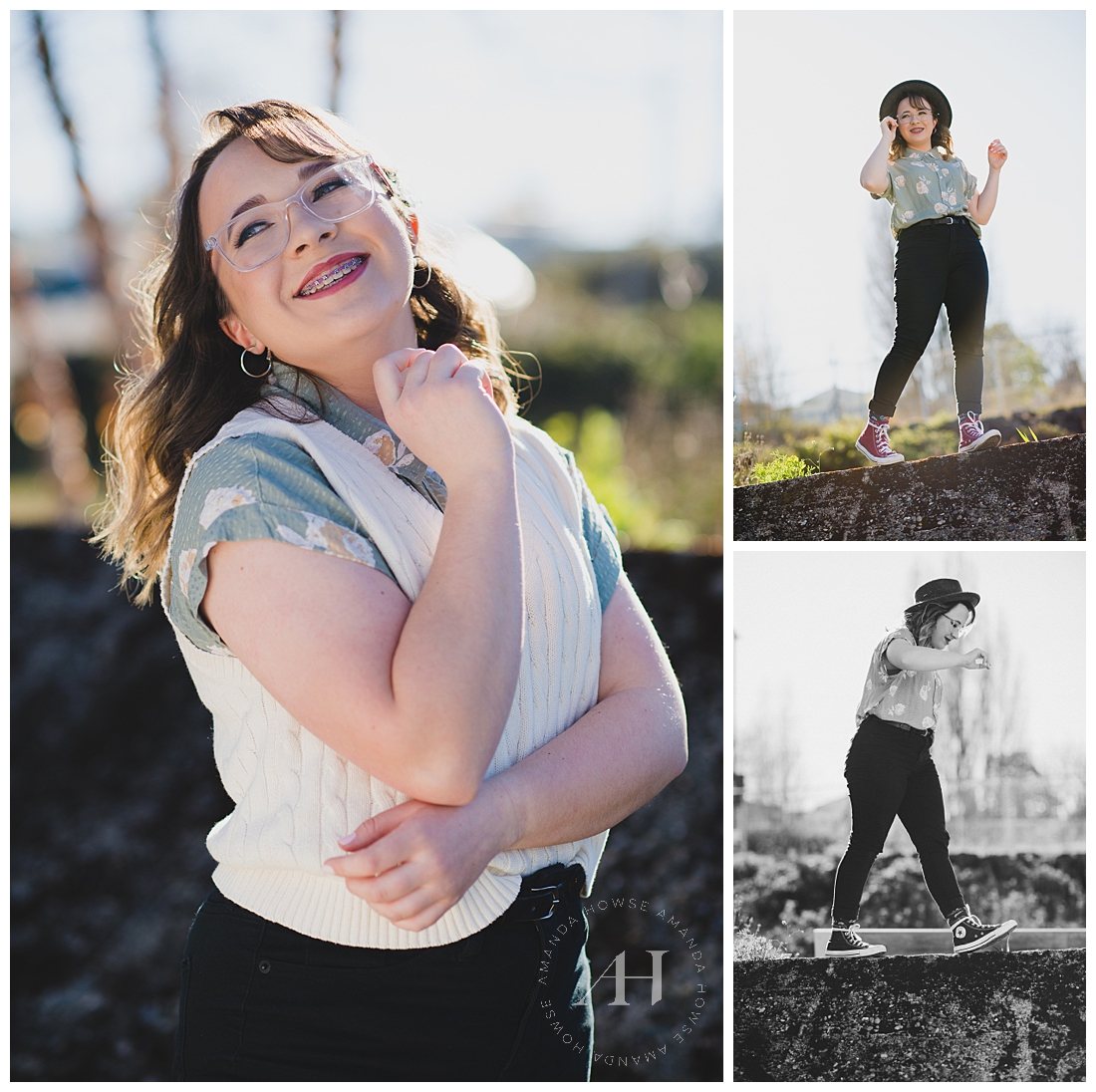 Cute Outdoor Senior Photos | Tacoma Senior, Spring Outfit Inspiration | Photographed by the Best Tacoma Senior Photographer Amanda Howse Photography