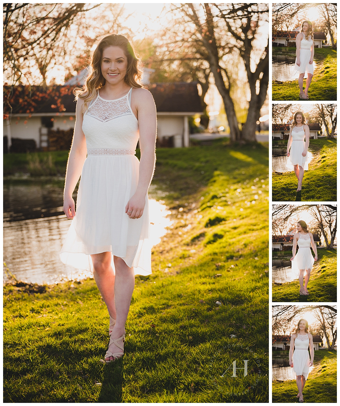Spring Portraits in a Lace White Dress | Senior Portrait Inspiration | Photographed by the Best Tacoma Senior Portrait Photographer Amanda Howse Photography 