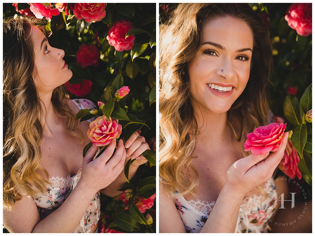 Stop and Smell the Roses | Senior Portraits, VIP Senior Experience, Garden Portraits | Photographed by the Best Tacoma Senior Portrait Photographer Amanda Howse Photography 