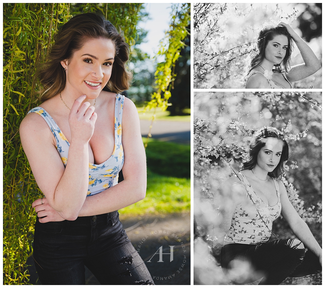 Outdoor Spring Portraits in a Garden | Photographed by the Best Tacoma Senior Portrait Photographer Amanda Howse Photography 