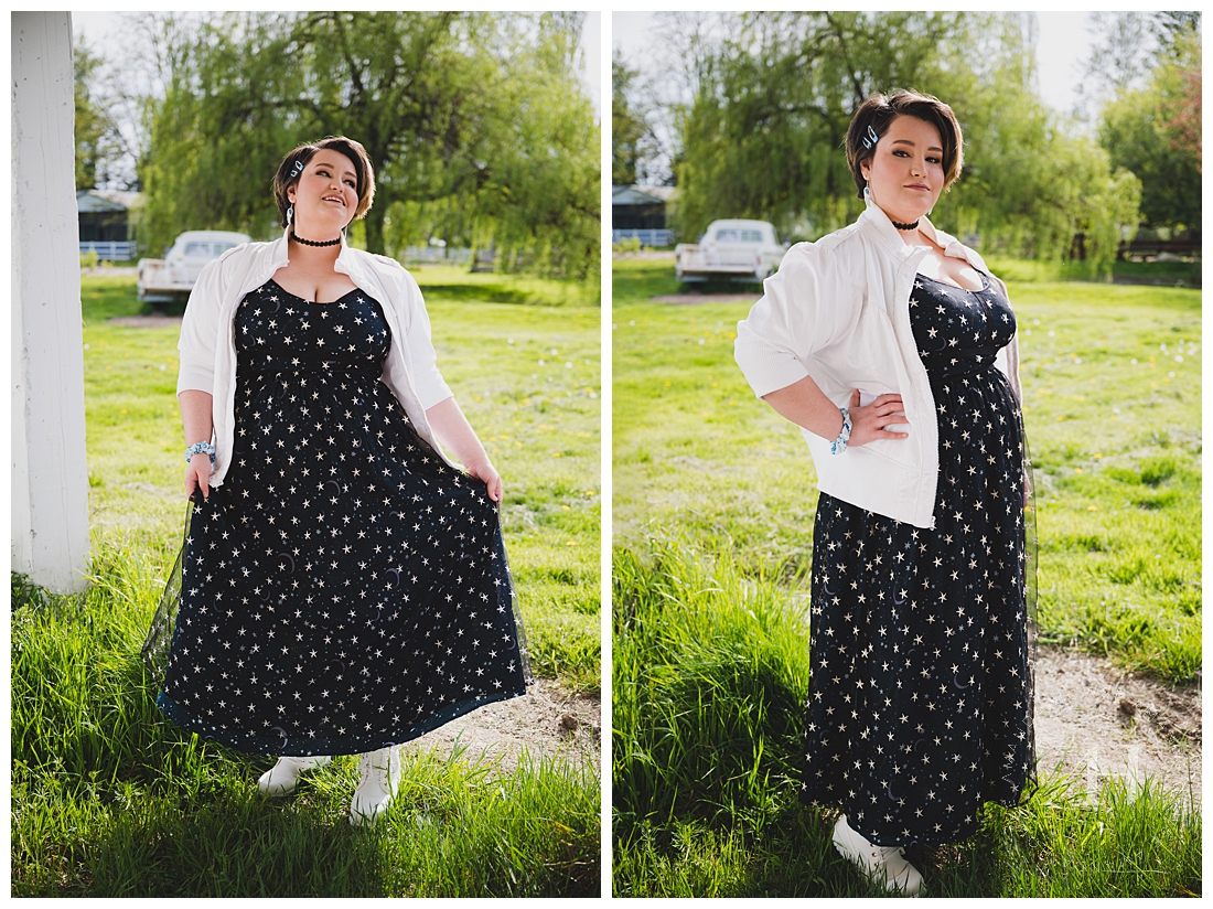 Moon and Stars Dres for Senior Portraits | How to Layer Outfits for Senior Photos | Photographed by the Best Tacoma Senior Photographer Amanda Howse Photography
